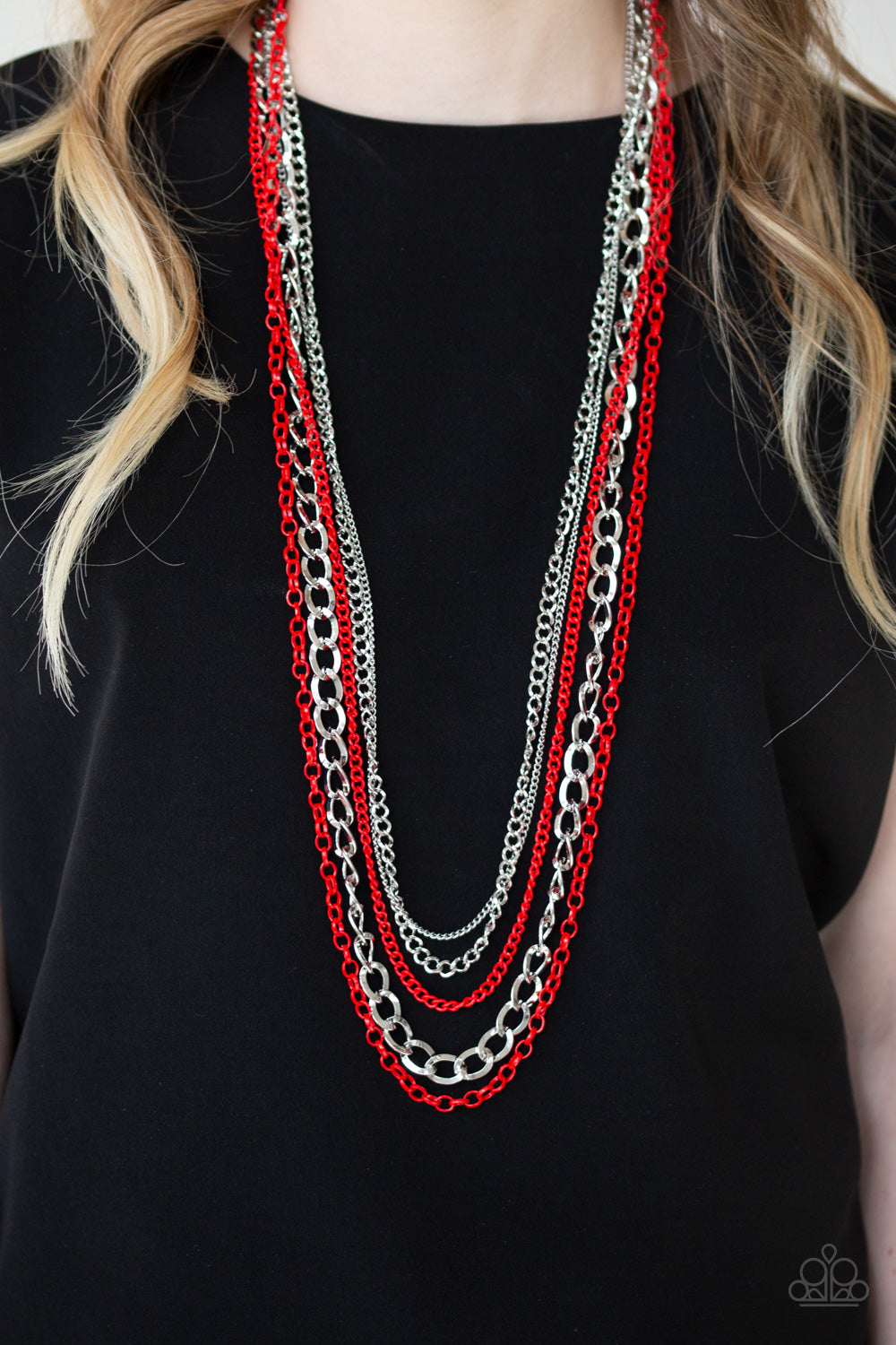 Industrial Vibrance-Red Necklace