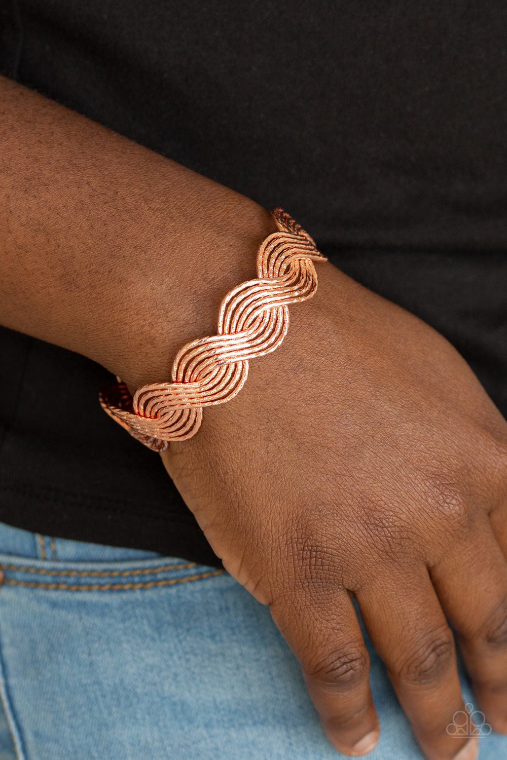 Braided Brilliance-Copper Bracelet