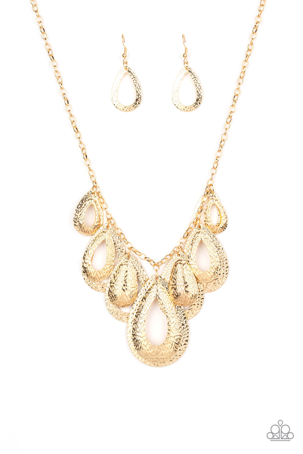 Teardrop Tempest-Gold Necklace