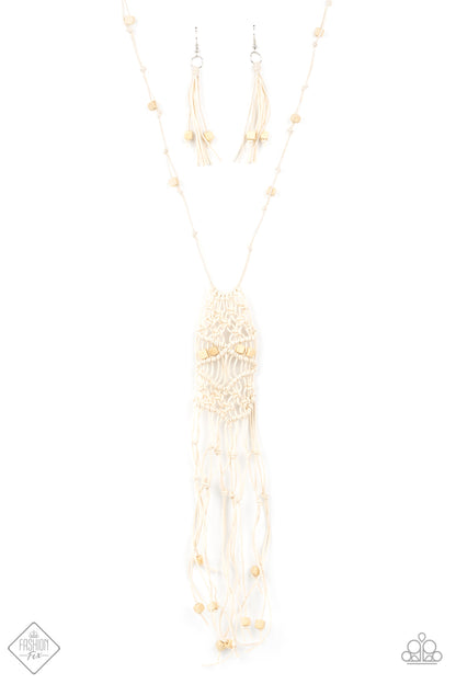 Macrame Majesty-White Necklace