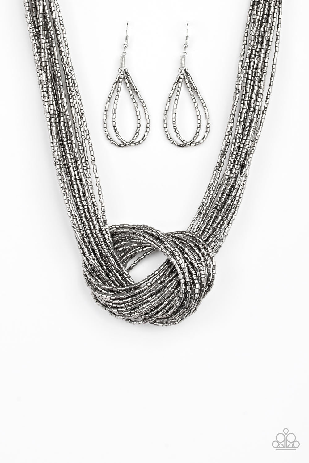 Knotted Knockout-Black Necklace