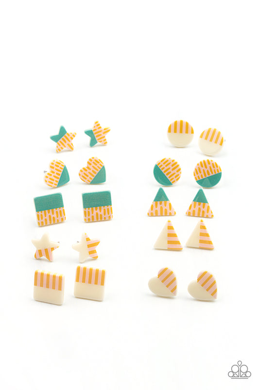 Starlet Shimmer Earring-Half Striped Half Solid Patterns