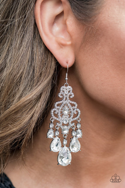 Queen Of All Things Sparkly-White Earring