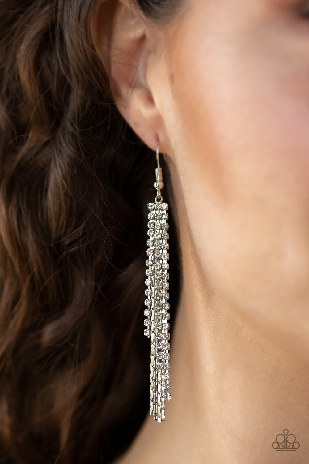 Red Carpet Bombshell-White Earring