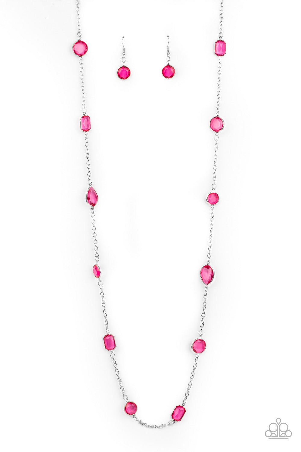 Glassy Glamorous-Pink Necklace