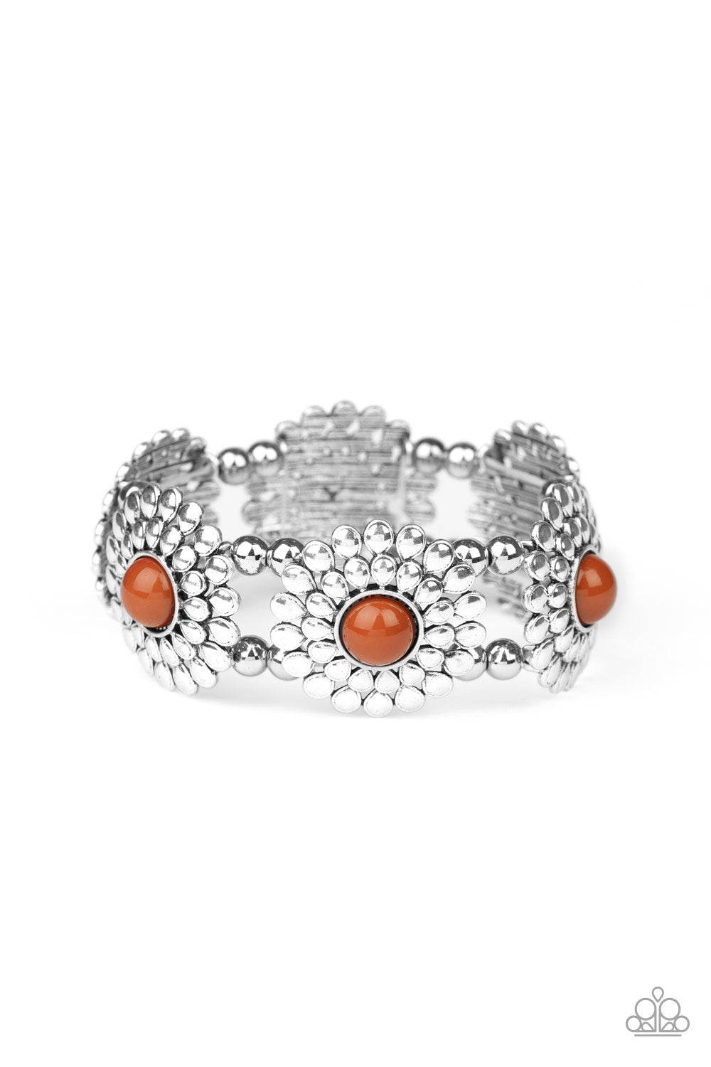 Bountiful Blossoms-Brown Bracelet