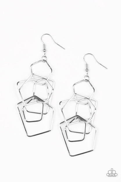 Five-Sided Fabulous-Silver Earring