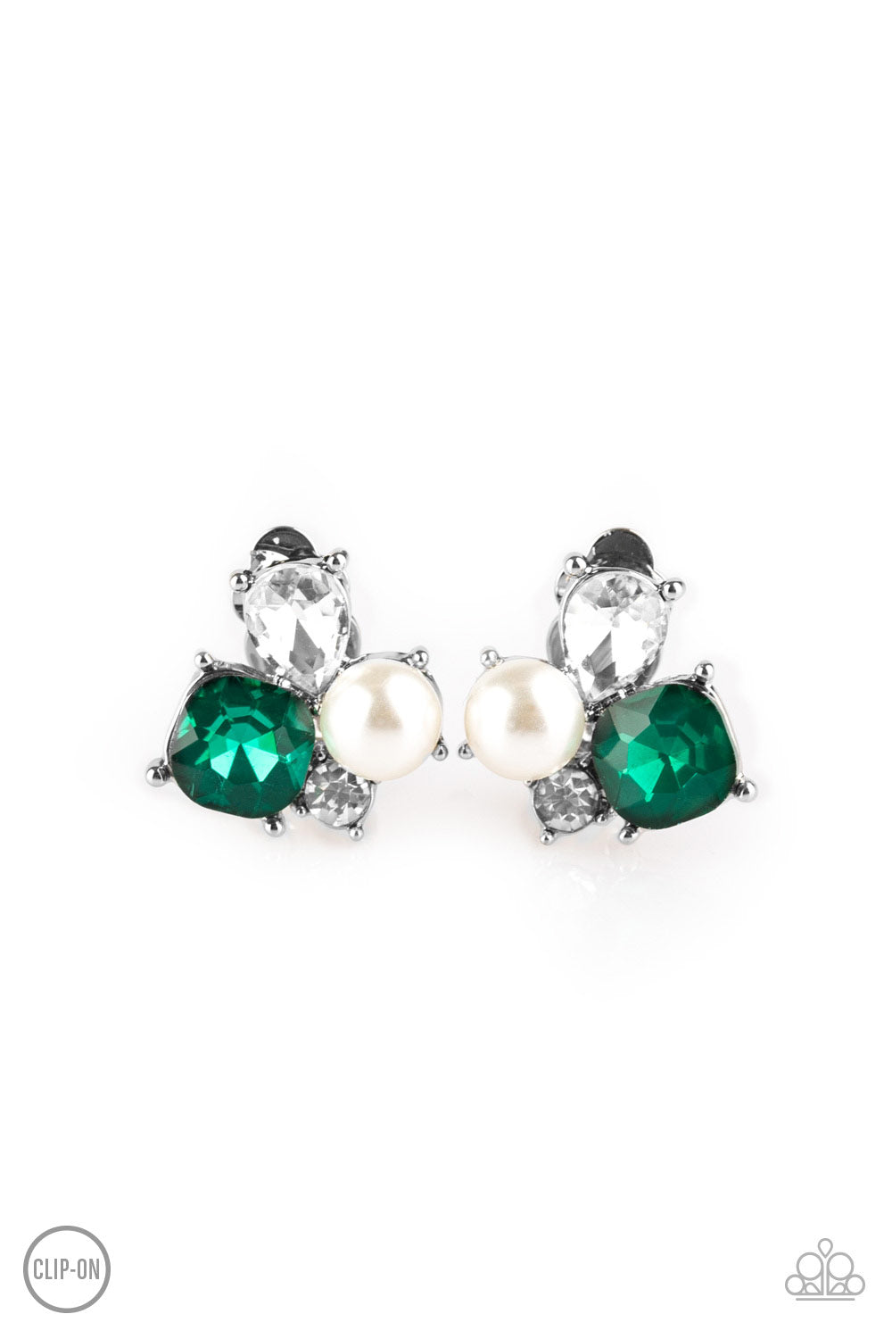 Highly High-Class-Green Clip-On Earring