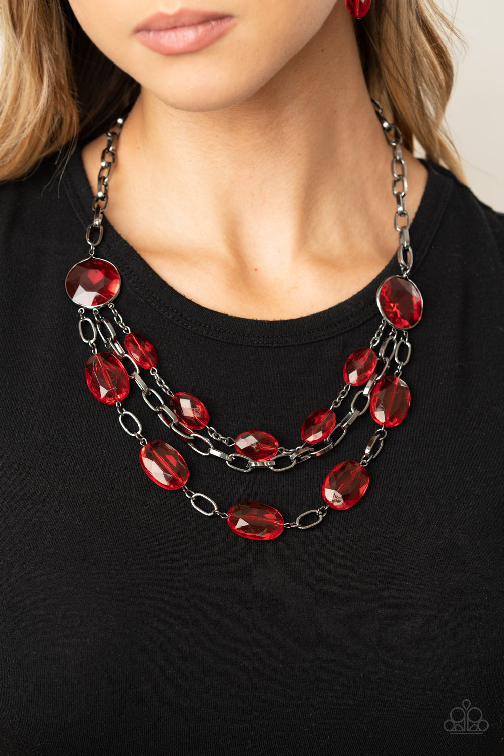 I Need a GLOW-cation-Red Necklace