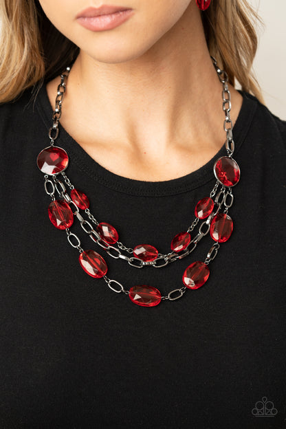 I Need a GLOW-cation-Red Necklace