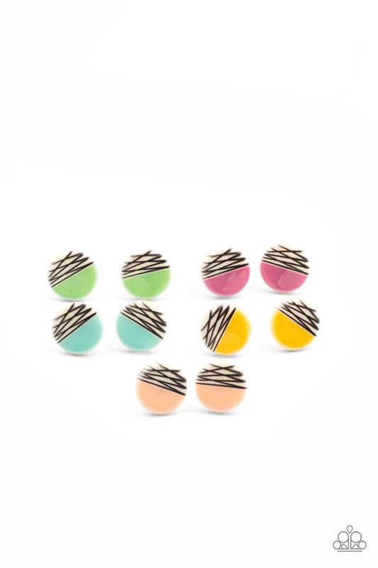 Starlet Shimmer-Half Striped Patterns Earring 20361762