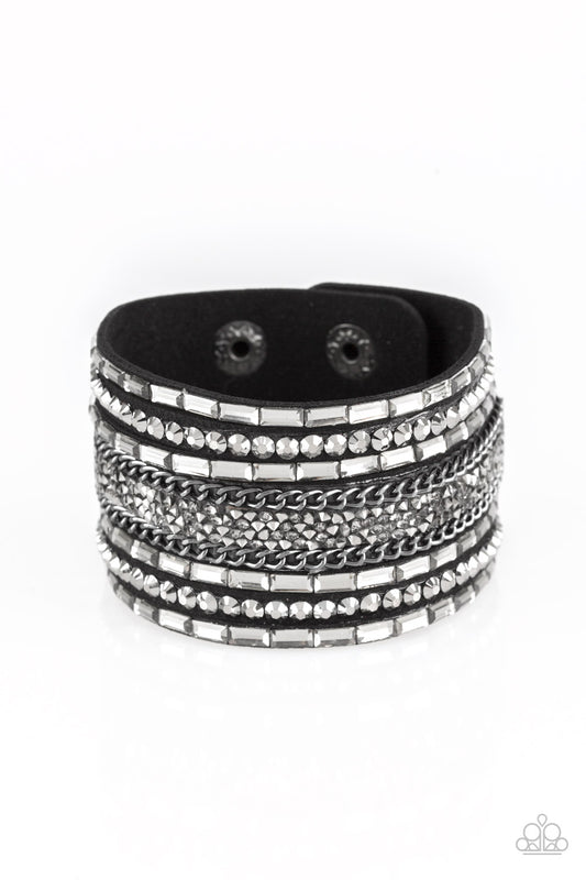 Rhinestone Rumble-Black Bracelet