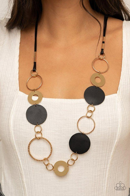 Sooner or Leather-Black Necklace