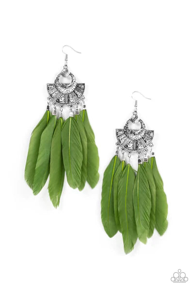 Plume Paradise Green Earring