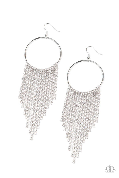 Streamlined Shimmer White Earring