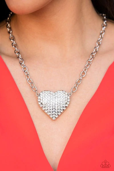 Heartbreakingly Blingy - White - Paparazzi Accessories