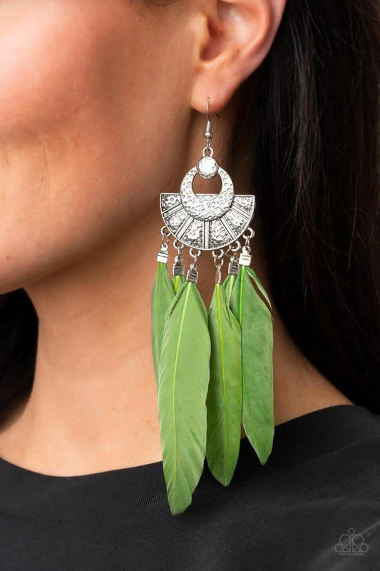 Plume Paradise Green Earring